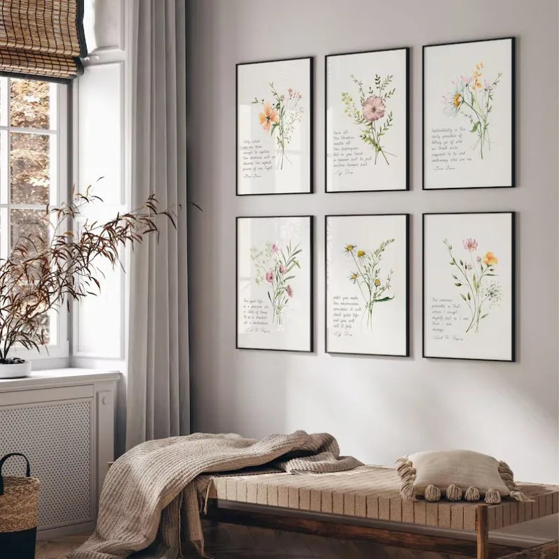 Mental Health Therapy Psychology Quote Poster Carl Jung Carl Rogers Brene Brown Botanic Canvas Painting Wall Art Room Home Decor