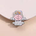 Cute Brain Enamel Pin – Mental Health Aesthetic Brooch for Bags, Jackets & Backpack
