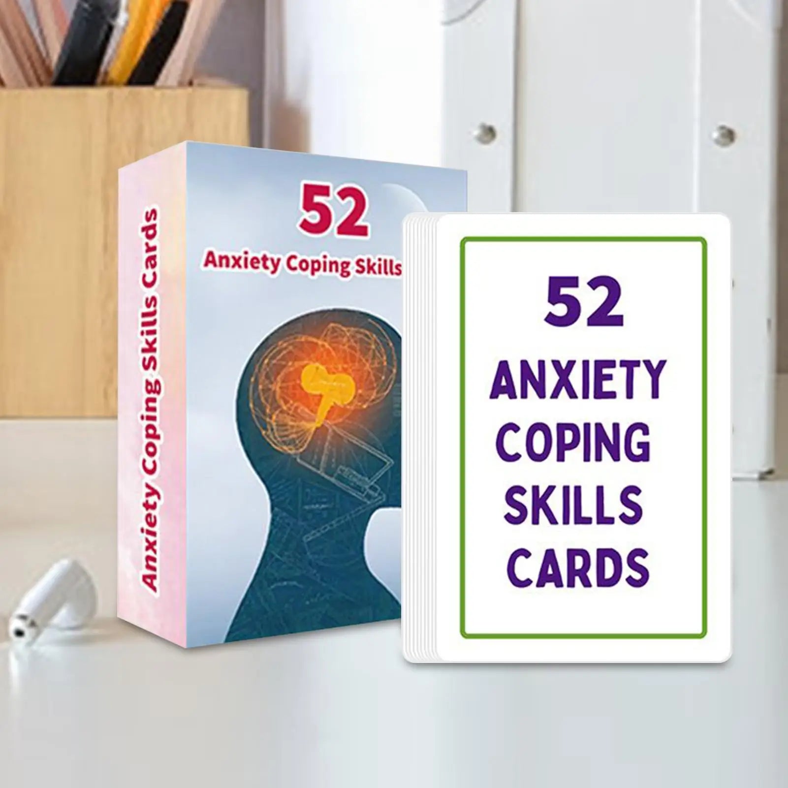 52 Double Sided Mental Health Cards Portable Feelings Emotions Learning Tool for Social Situations Stress Management Mind Brain