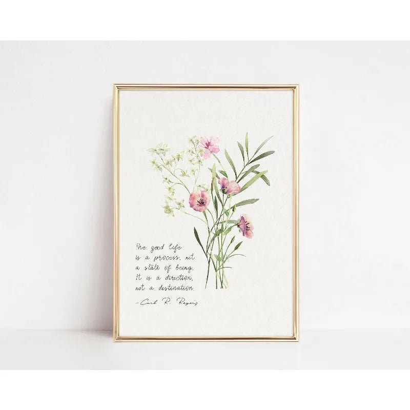 Mental Health Therapy Psychology Quote Poster Carl Jung Carl Rogers Brene Brown Botanic Canvas Painting Wall Art Room Home Decor