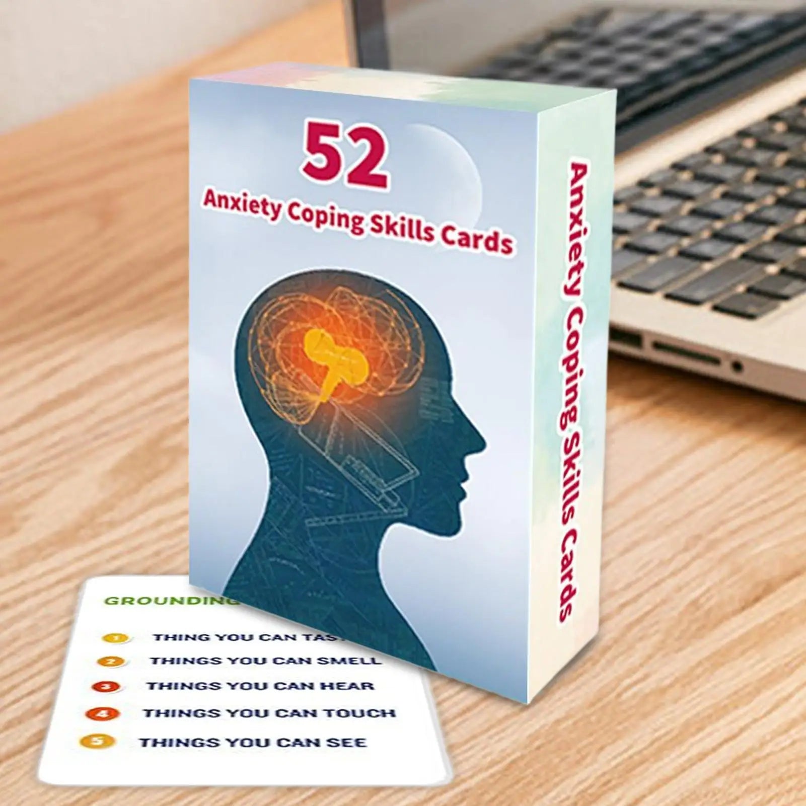 52 Double Sided Mental Health Cards Portable Feelings Emotions Learning Tool for Social Situations Stress Management Mind Brain