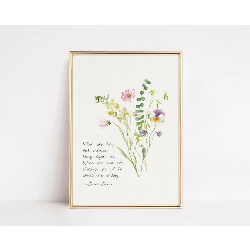 Mental Health Therapy Psychology Quote Poster Carl Jung Carl Rogers Brene Brown Botanic Canvas Painting Wall Art Room Home Decor