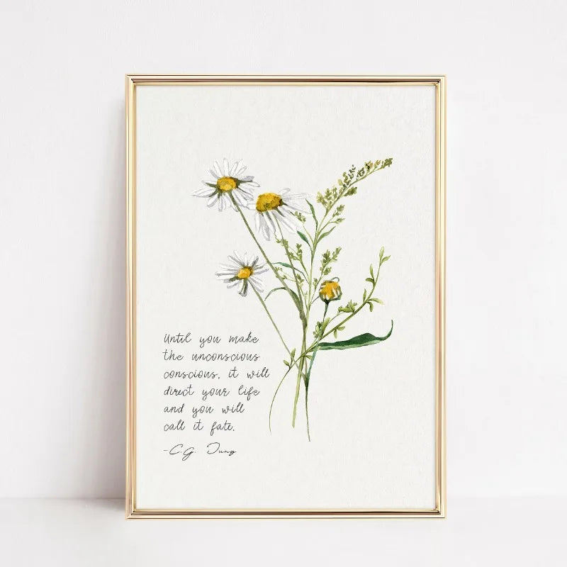 Mental Health Therapy Psychology Quote Poster Carl Jung Carl Rogers Brene Brown Botanic Canvas Painting Wall Art Room Home Decor