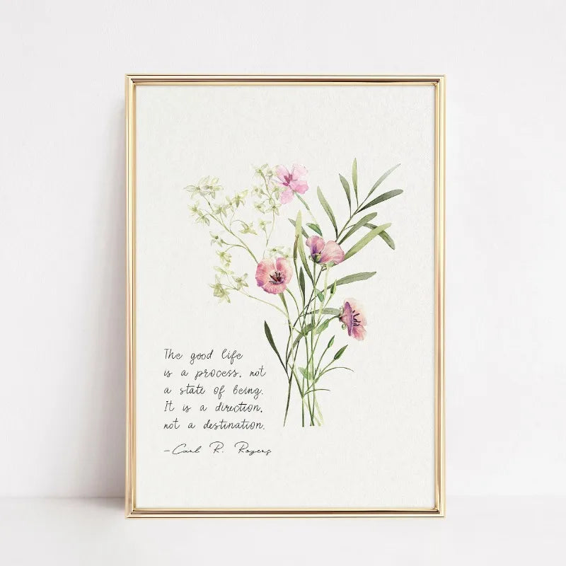 Mental Health Therapy Psychology Quote Poster Carl Jung Carl Rogers Brene Brown Botanic Canvas Painting Wall Art Room Home Decor