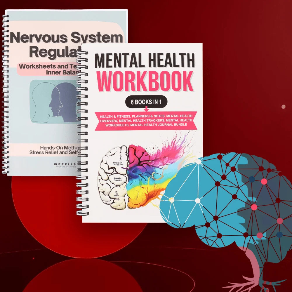 1/2PCS Adult Mental Health Workbooks--Care Journal, Including Emotion Tracker, Cognitive Behavioral Exercises, Relaxation Techni