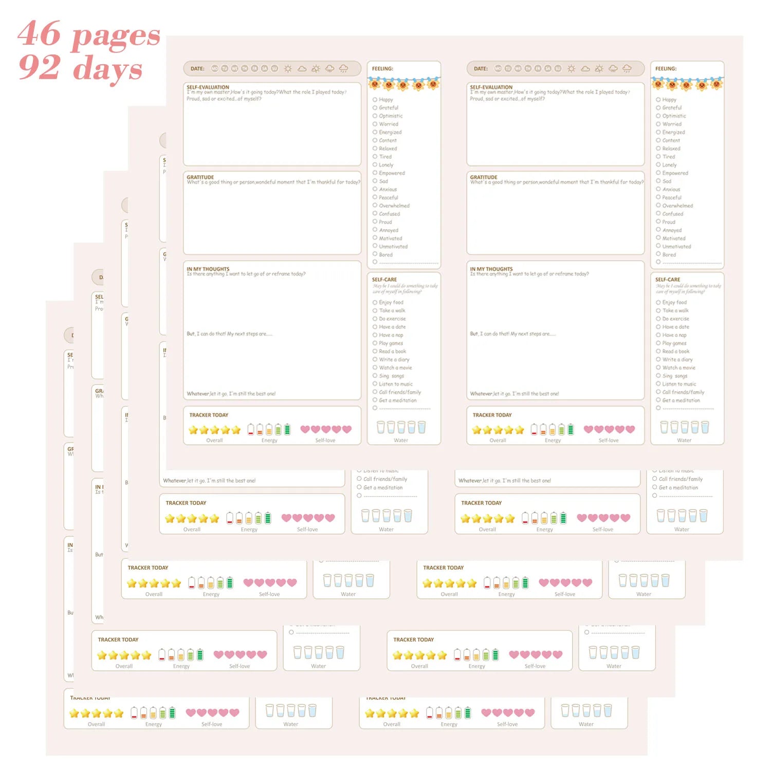 Mental Health Journal:92 Days to Track Your Moods, Intentions, Original Mental Health Daily for Self-Care & Healing