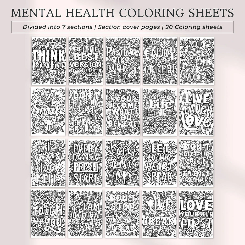 Mental Health Journal ,Mental Health Planner,Wellness Workbook,Therapy Worksheet,Anxiety Management,Self Care Tracker