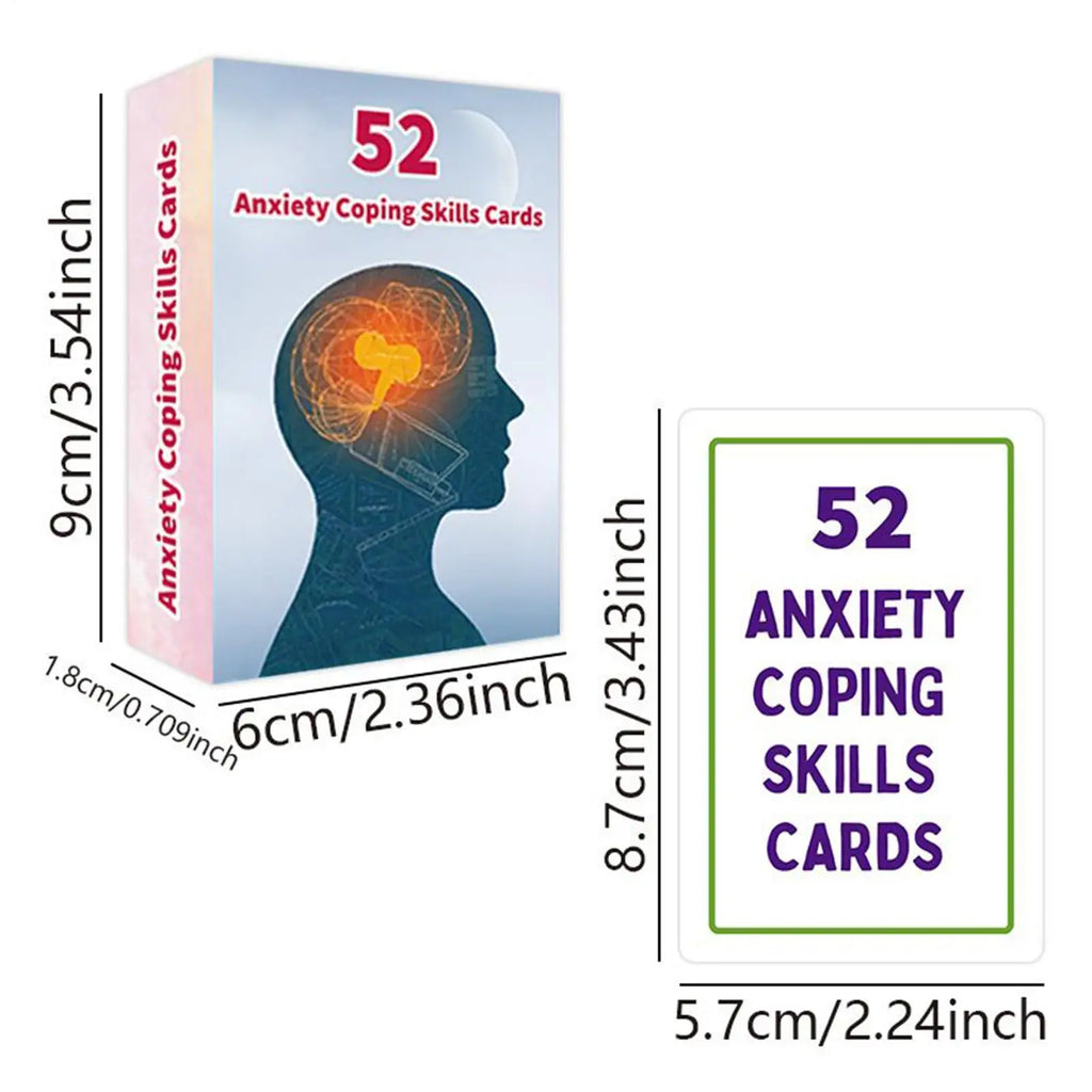 52 Double Sided Mental Health Cards Portable Feelings Emotions Learning Tool for Social Situations Stress Management Mind Brain