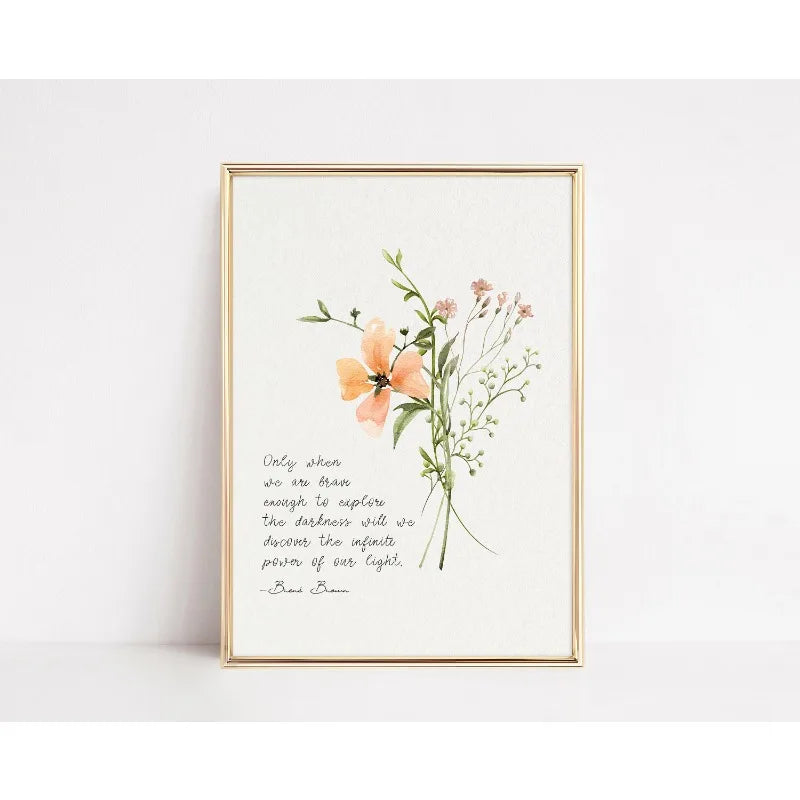 Mental Health Therapy Psychology Quote Poster Carl Jung Carl Rogers Brene Brown Botanic Canvas Painting Wall Art Room Home Decor