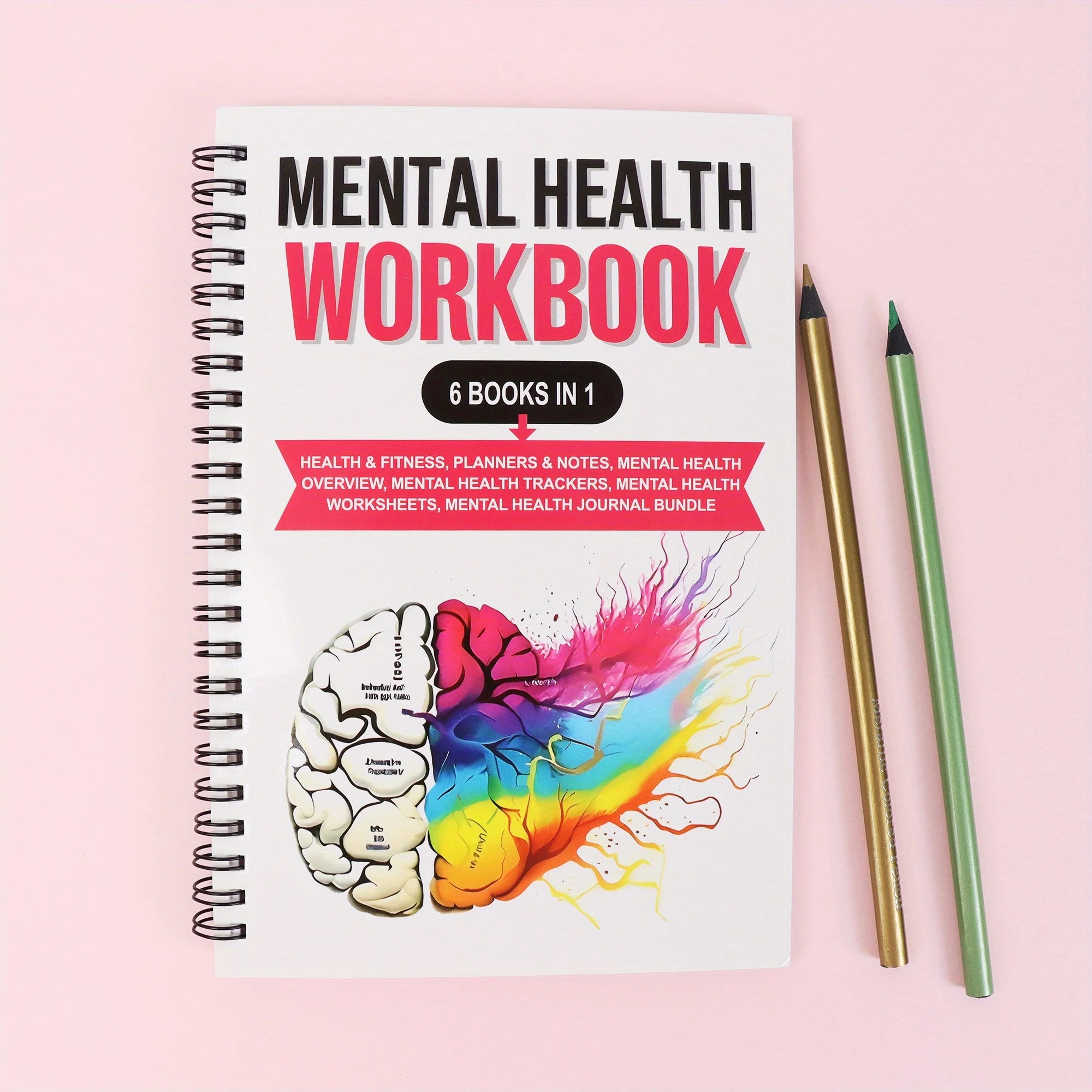 1/2PCS Adult Mental Health Workbooks--Care Journal, Including Emotion Tracker, Cognitive Behavioral Exercises, Relaxation Techni
