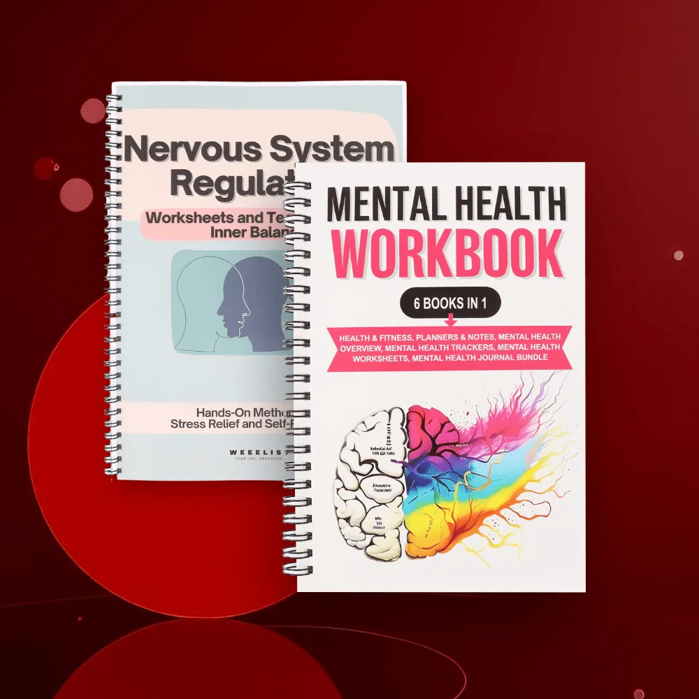 1/2PCS Adult Mental Health Workbooks--Care Journal, Including Emotion Tracker, Cognitive Behavioral Exercises, Relaxation Techni
