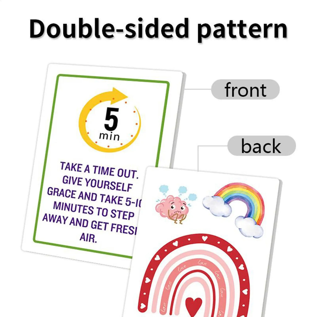 52 Double Sided Mental Health Cards Portable Feelings Emotions Learning Tool for Social Situations Stress Management Mind Brain